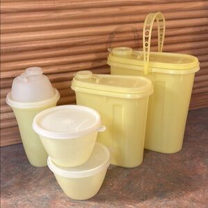 Tupperware Lemon Yellow Container Collection